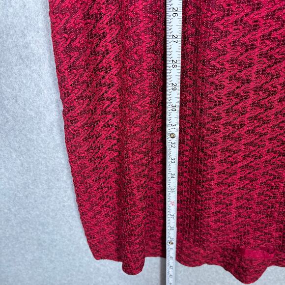 Vintage Jule Wyn Dress Womens 14 Red Mini Lace Textured Zig Zag 50s 60s Mod Knee - Picture 5 of 12